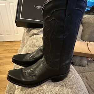NEW Lucchese Women’s Black Leather Boots